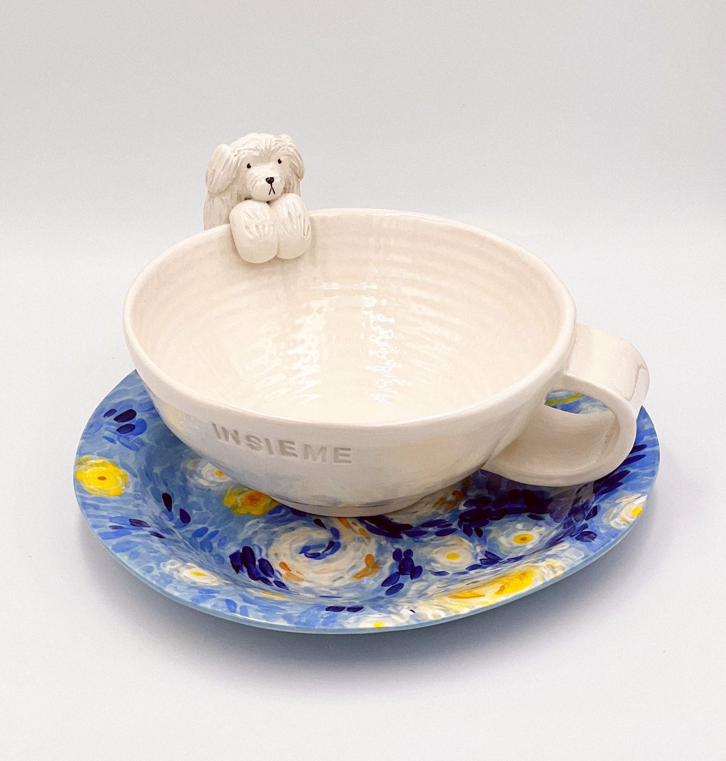TAZZA ARTISTICA NORMALE CON UN PET APPESO